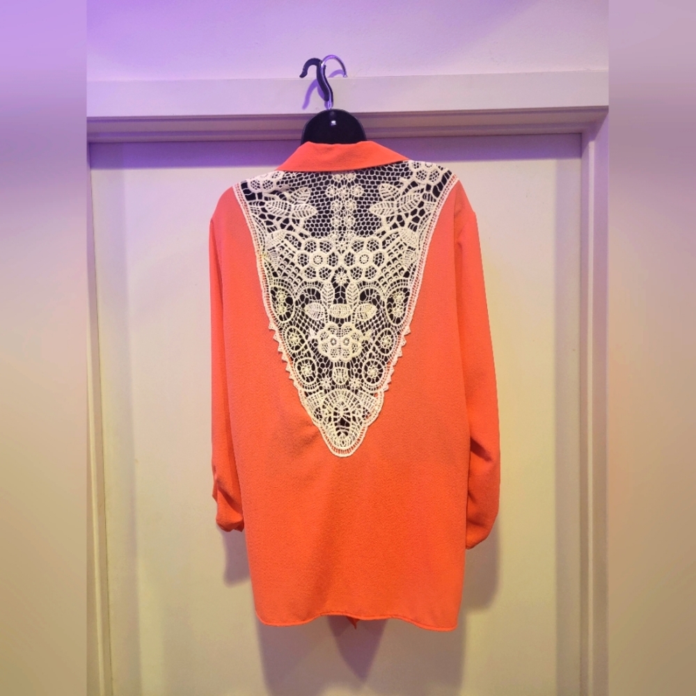 *EUC* Crochet Back Jacket